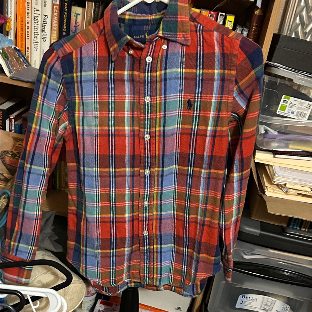 Ralph Lauren Boys Colorful Plaid Button-Down Shirt